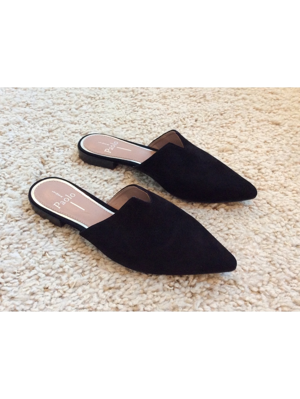 Linea Paolo Black Suede Pointed Toe Slide - 6